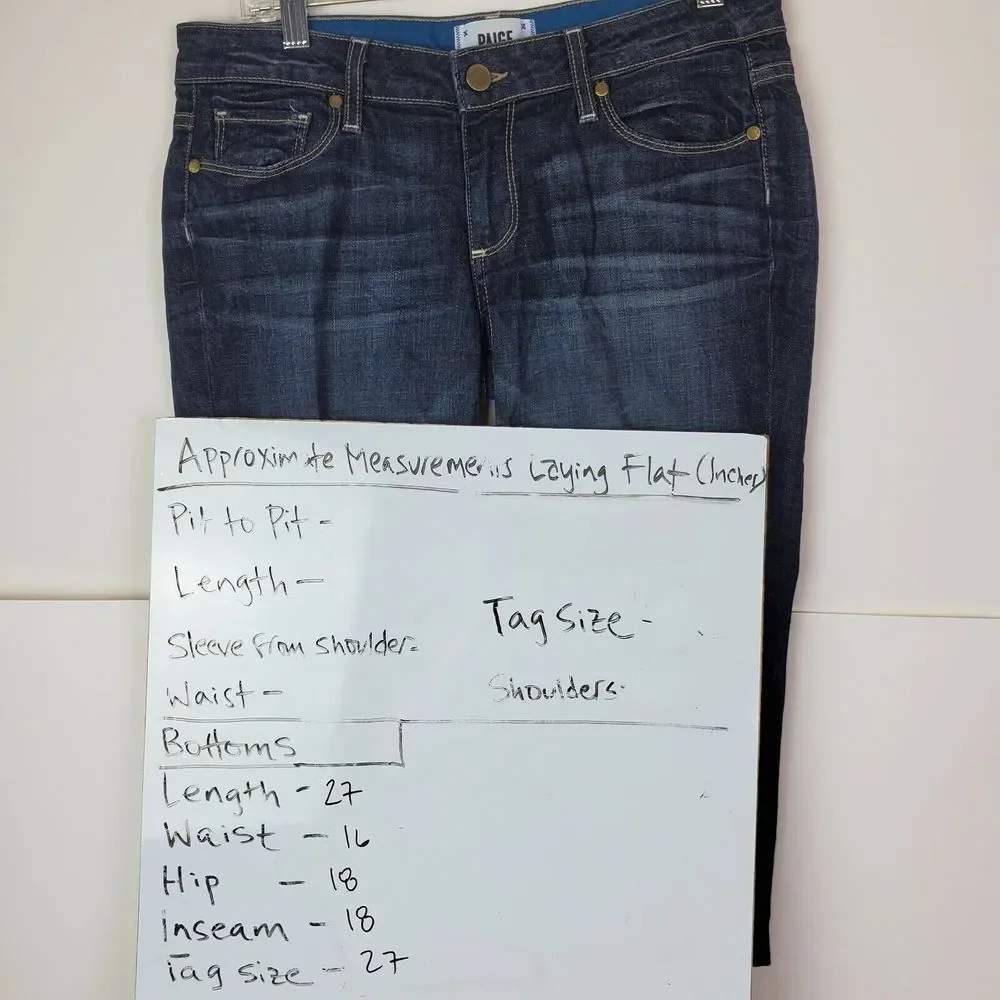Paige Jimmy Jimmy Skinny‎ Crop Jeans Dark Wash Womens Size 27